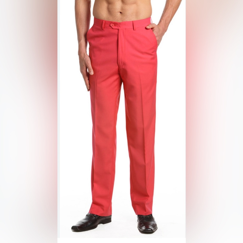 CONCITOR NWOT coral pink men’s flat front slacks, size 38